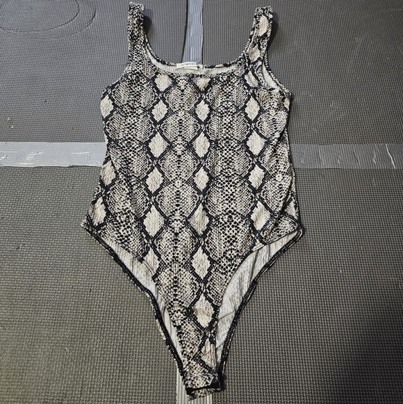 Caution To The Wind Tops - Snakeskin Bodysuit
